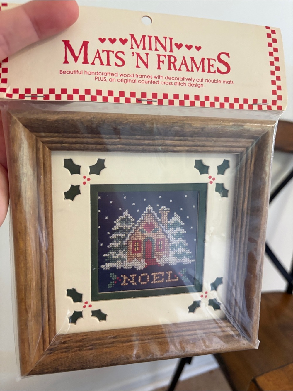 Christmas house Cross stitch kit w frame and mat
